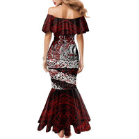 Blood Flows to Valhalla Mermaid Dress Viking Longship Nordic Knotwork - Dark Mythology