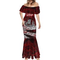 Blood Flows to Valhalla Mermaid Dress Viking Longship Nordic Knotwork - Dark Mythology