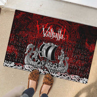 Blood Flows to Valhalla Rubber Doormat Viking Longship Nordic Knotwork - Dark Mythology