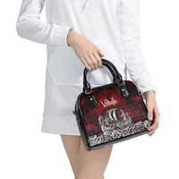Blood Flows to Valhalla Shoulder Handbag Viking Longship Nordic Knotwork - Dark Mythology