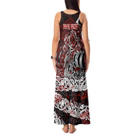 Blood Flows to Valhalla Tank Maxi Dress Viking Longship Nordic Knotwork - Dark Mythology