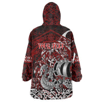 Blood Flows to Valhalla Wearable Blanket Hoodie Viking Longship Nordic Knotwork - Dark Mythology
