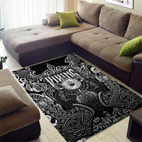 Scandinavian Viking Area Rug Norse Warrior Sigil - Helmet and Battle Axes