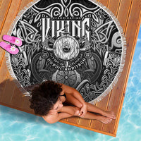 Scandinavian Viking Beach Blanket Norse Warrior Sigil - Helmet and Battle Axes