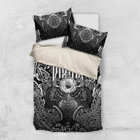 Scandinavian Viking Bedding Set Norse Warrior Sigil - Helmet and Battle Axes