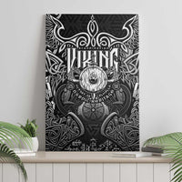 Scandinavian Viking Canvas Wall Art Norse Warrior Sigil - Helmet and Battle Axes