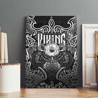 Scandinavian Viking Canvas Wall Art Norse Warrior Sigil - Helmet and Battle Axes