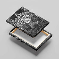 Scandinavian Viking Canvas Wall Art Norse Warrior Sigil - Helmet and Battle Axes