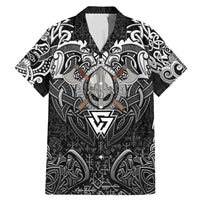 Scandinavian Viking Family Matching Mermaid Dress and Hawaiian Shirt Norse Warrior Sigil - Helmet and Battle Axes