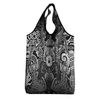 Scandinavian Viking Grocery Bag Norse Warrior Sigil - Helmet and Battle Axes