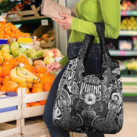 Scandinavian Viking Grocery Bag Norse Warrior Sigil - Helmet and Battle Axes