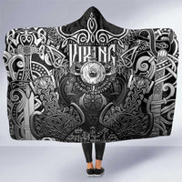 Scandinavian Viking Hooded Blanket Norse Warrior Sigil - Helmet and Battle Axes