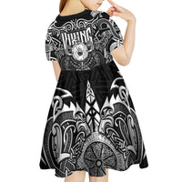 Scandinavian Viking Kid Short Sleeve Dress Norse Warrior Sigil - Helmet and Battle Axes