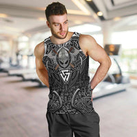 Scandinavian Viking Men Tank Top Norse Warrior Sigil - Helmet and Battle Axes