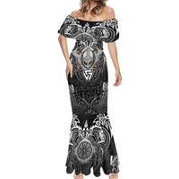 Scandinavian Viking Mermaid Dress Norse Warrior Sigil - Helmet and Battle Axes