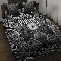 Scandinavian Viking Quilt Bed Set Norse Warrior Sigil - Helmet and Battle Axes