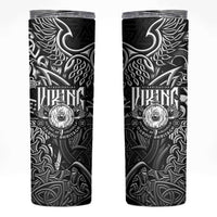 Scandinavian Viking Skinny Tumbler Norse Warrior Sigil - Helmet and Battle Axes