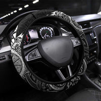 Scandinavian Viking Steering Wheel Cover Norse Warrior Sigil - Helmet and Battle Axes