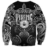 Scandinavian Viking Sweatshirt Norse Warrior Sigil - Helmet and Battle Axes