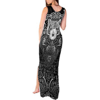 Scandinavian Viking Tank Maxi Dress Norse Warrior Sigil - Helmet and Battle Axes