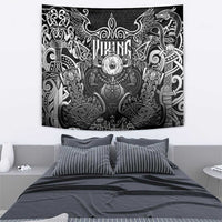 Scandinavian Viking Tapestry Norse Warrior Sigil - Helmet and Battle Axes