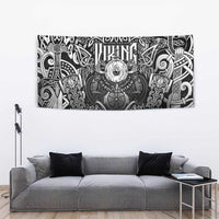 Scandinavian Viking Tapestry Norse Warrior Sigil - Helmet and Battle Axes