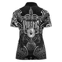 Scandinavian Viking Women Polo Shirt Norse Warrior Sigil - Helmet and Battle Axes