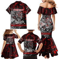 Einherjar Valhalla Family Matching Mermaid Dress and Hawaiian Shirt Viking Warrior Rage Style