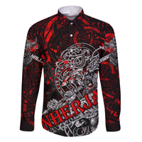 Einherjar Valhalla Family Matching Off The Shoulder Long Sleeve Dress and Hawaiian Shirt Viking Warrior Rage Style