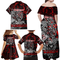 Einherjar Valhalla Family Matching Off Shoulder Maxi Dress and Hawaiian Shirt Viking Warrior Rage Style