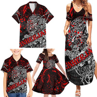 Einherjar Valhalla Family Matching Summer Maxi Dress and Hawaiian Shirt Viking Warrior Rage Style