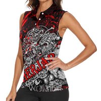 Einherjar Valhalla Women Sleeveless Polo Shirt Viking Warrior Rage Style