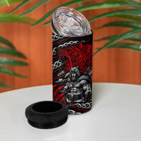 Berserker Bear Warrior Viking 4 in 1 Can Cooler Tumbler Tribal Strength and Runic Blood