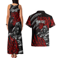 Berserker Bear Warrior Viking Couples Matching Tank Maxi Dress and Hawaiian Shirt Tribal Strength and Runic Blood