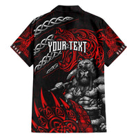 Berserker Bear Warrior Viking Family Matching Off Shoulder Maxi Dress and Hawaiian Shirt Tribal Strength and Runic Blood