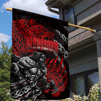 Berserker Bear Warrior Viking Garden Flag Tribal Strength and Runic Blood
