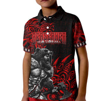 Berserker Bear Warrior Viking Kid Polo Shirt Tribal Strength and Runic Blood