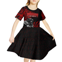 Berserker Bear Warrior Viking Kid Short Sleeve Dress Tribal Strength and Runic Blood