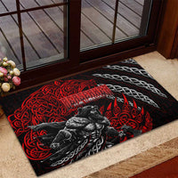 Berserker Bear Warrior Viking Rubber Doormat Tribal Strength and Runic Blood