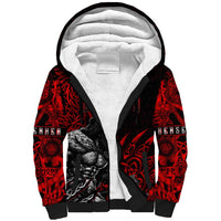 Berserker Bear Warrior Viking Sherpa Hoodie Tribal Strength and Runic Blood