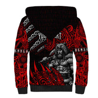 Berserker Bear Warrior Viking Sherpa Hoodie Tribal Strength and Runic Blood