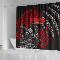 Berserker Bear Warrior Viking Shower Curtain Tribal Strength and Runic Blood