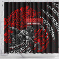 Berserker Bear Warrior Viking Shower Curtain Tribal Strength and Runic Blood