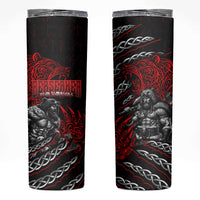 Berserker Bear Warrior Viking Skinny Tumbler Tribal Strength and Runic Blood