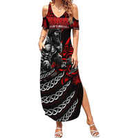 Berserker Bear Warrior Viking Summer Maxi Dress Tribal Strength and Runic Blood