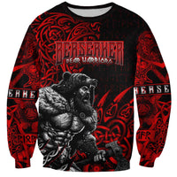 Berserker Bear Warrior Viking Sweatshirt Tribal Strength and Runic Blood