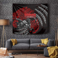 Berserker Bear Warrior Viking Tapestry Tribal Strength and Runic Blood