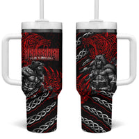 Berserker Bear Warrior Viking Tumbler With Handle Tribal Strength and Runic Blood