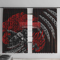Berserker Bear Warrior Viking Window Curtain Tribal Strength and Runic Blood