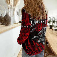 Berserker Bear Warrior Viking Women Casual Shirt Tribal Strength and Runic Blood